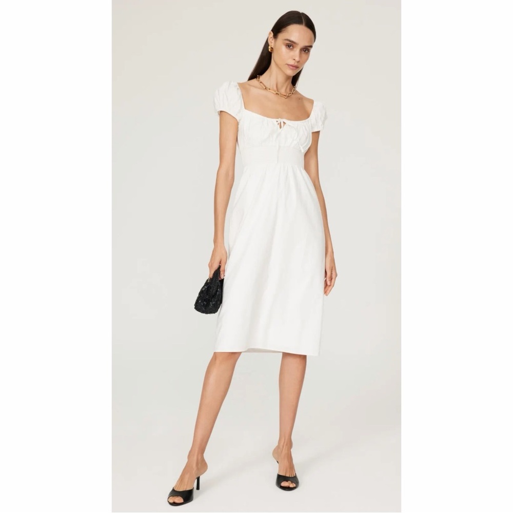 Reformation Arna White Midi Dress in White Size 12